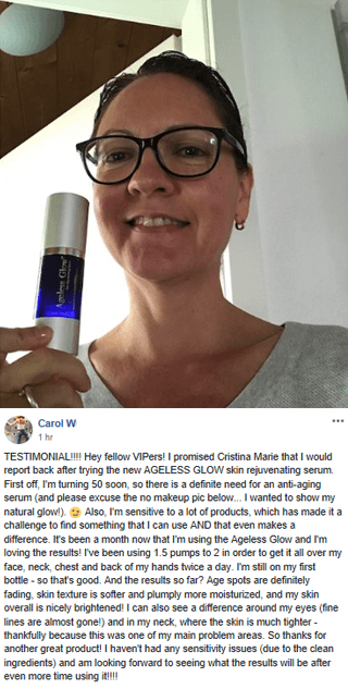 carol w facebook testimonial