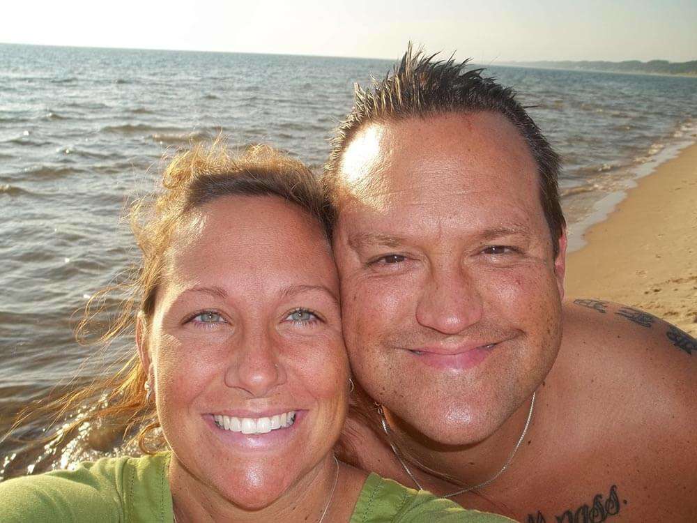 smiling couple on vacation