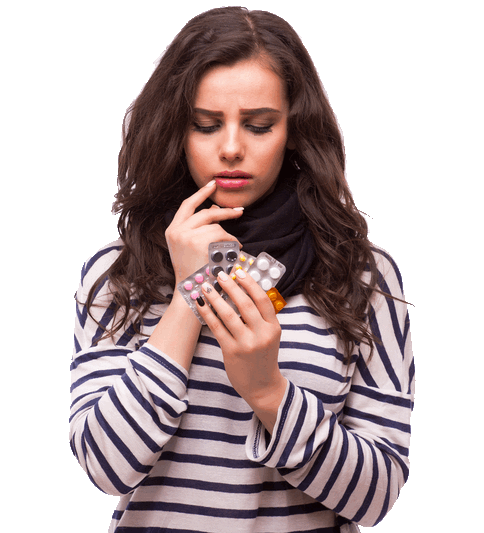 woman with pills