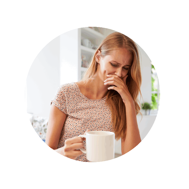 woman disgusted with drink