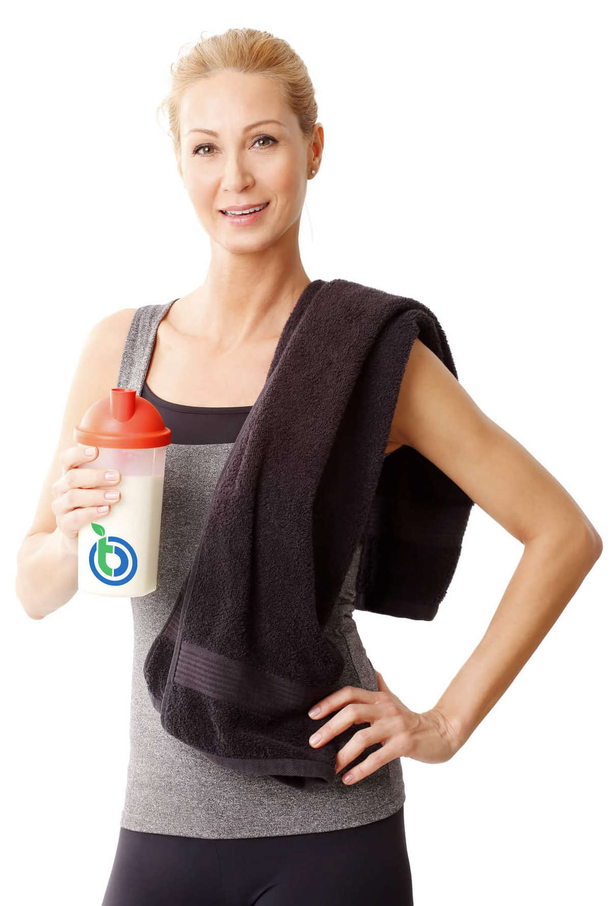smoothie in shaker bottle after workout