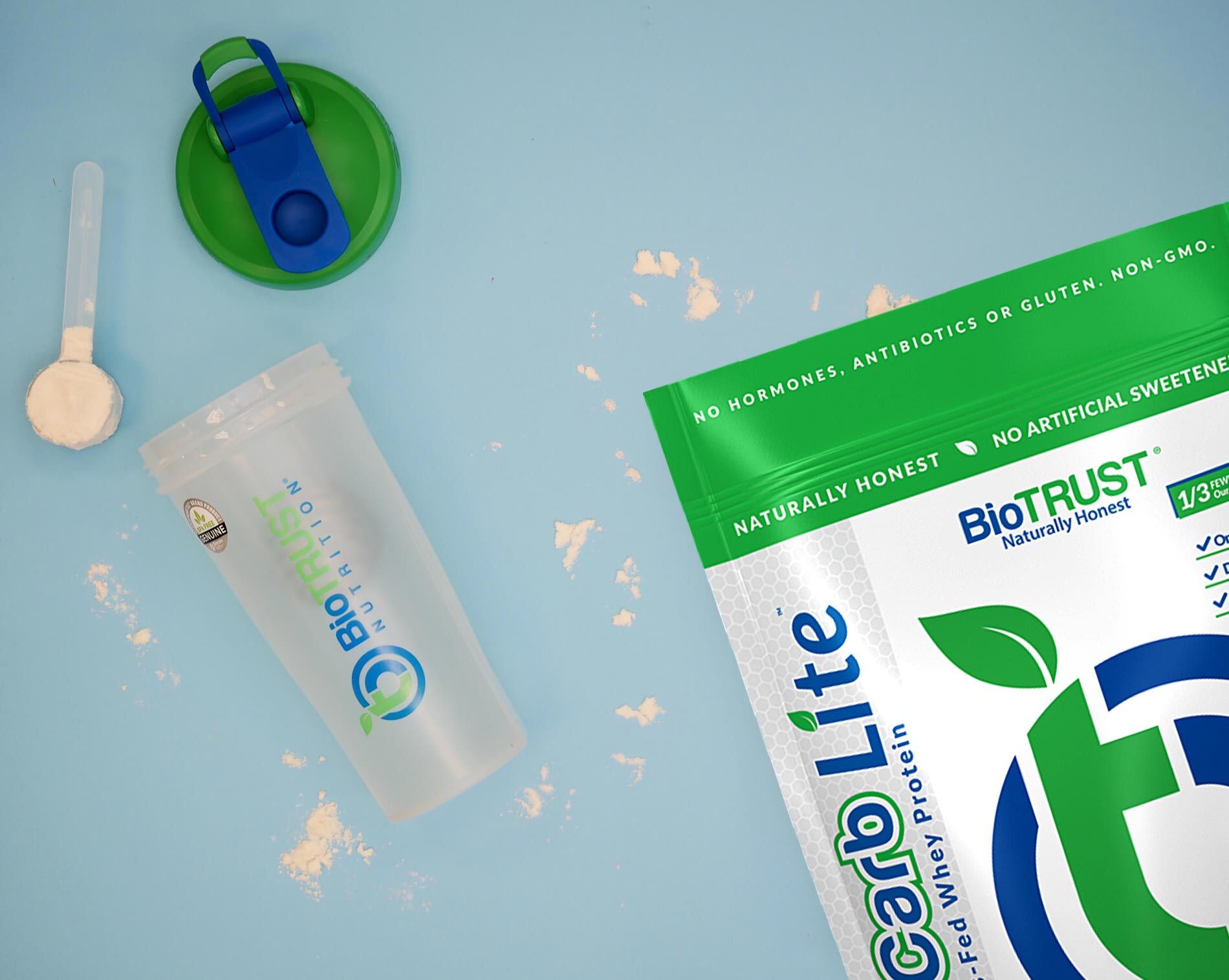 product with scoop and bag