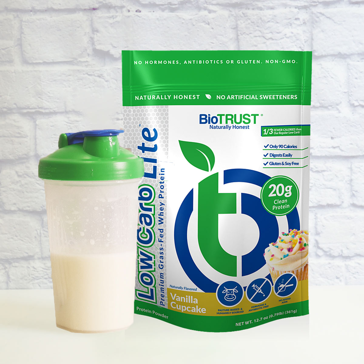 Low Carb Lite in a shaker bottle
