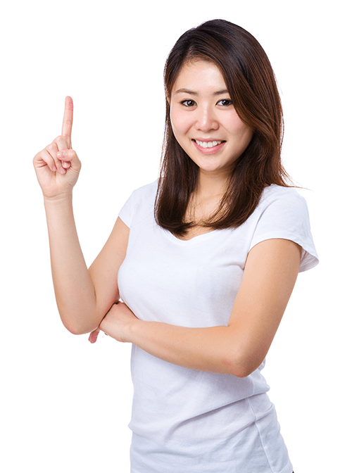 Woman Finger Pointing Up